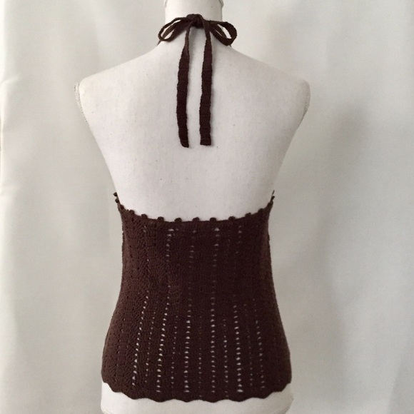 Moda International Brown halter top.  Sz XS.  EUC - Picture 7 of 7